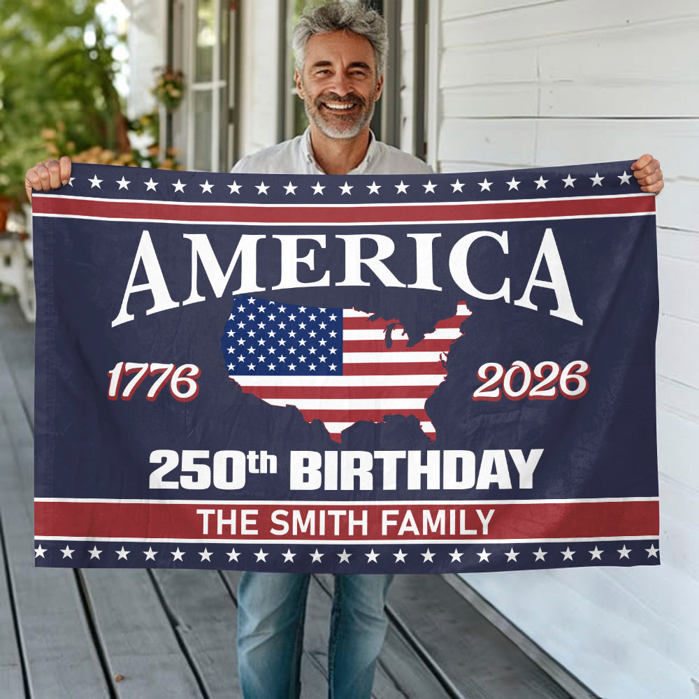 America 250 Birthday 1776-2026 Double-Sided Flag 