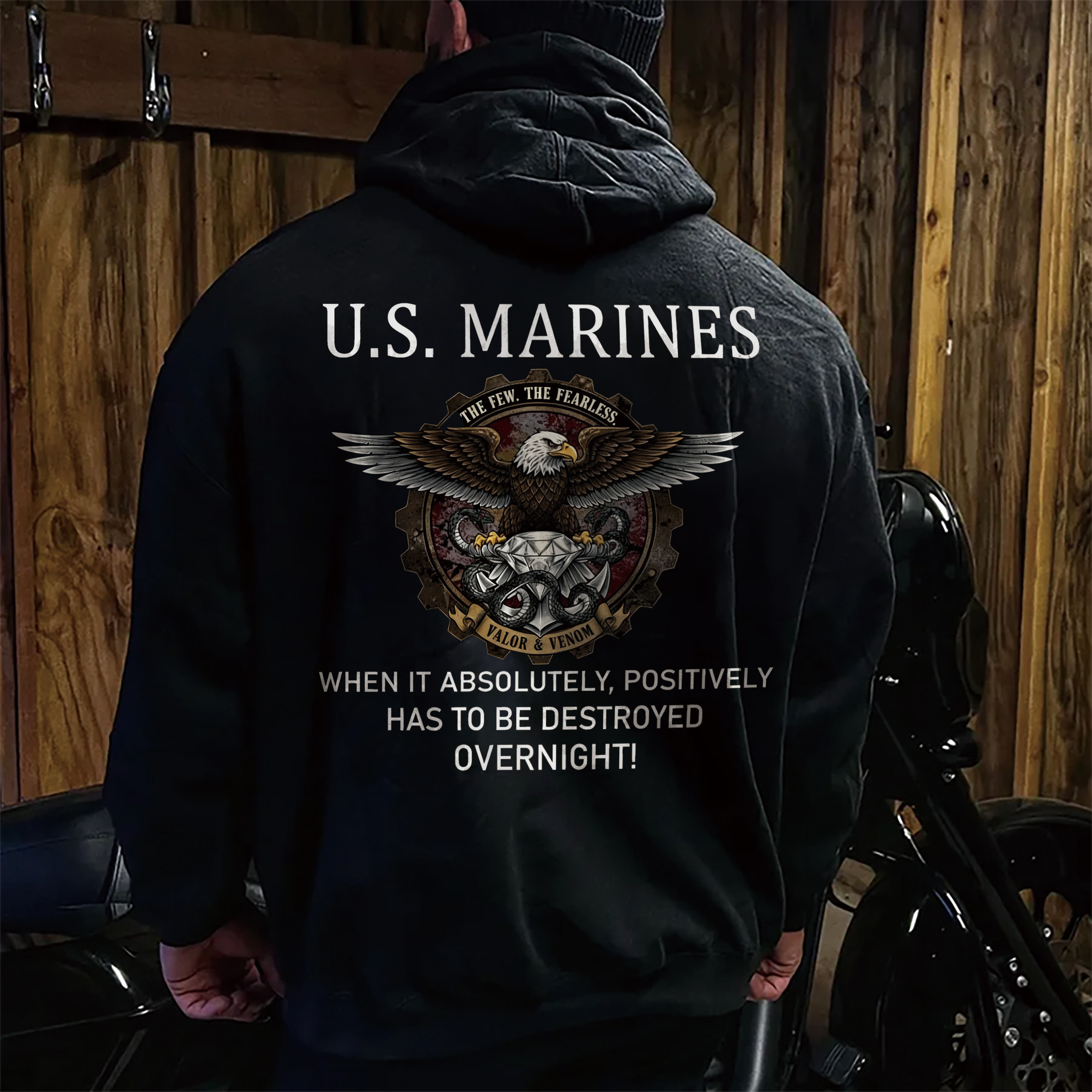 U.S. Marines Eagle Emblem Hoodie – The Few, The Fearless