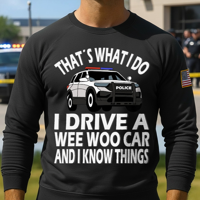 I Drive A Wee Woo Car Funny Police Officer Police T Shirt