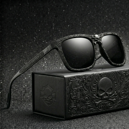 Vintage Biker Metal Frame Polarized Riding Sunglasses