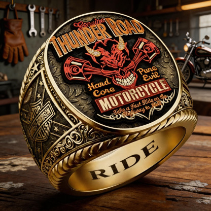 Classic American Motorcycle Style Vintage Biker Ring