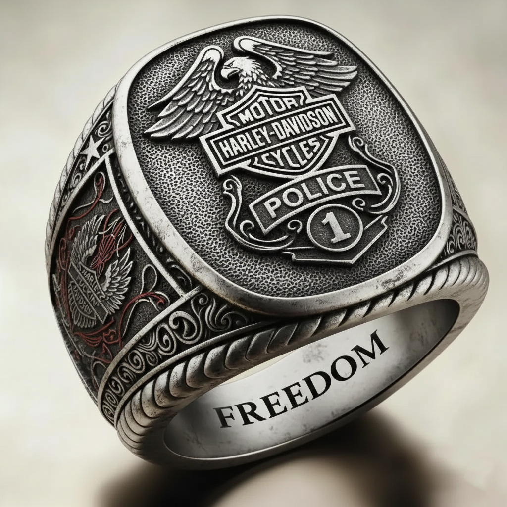 Harley-style pattern ring