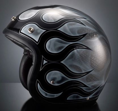 Ghost Ash Flame Custom Graphics Low Profile Motorcycle Helmet