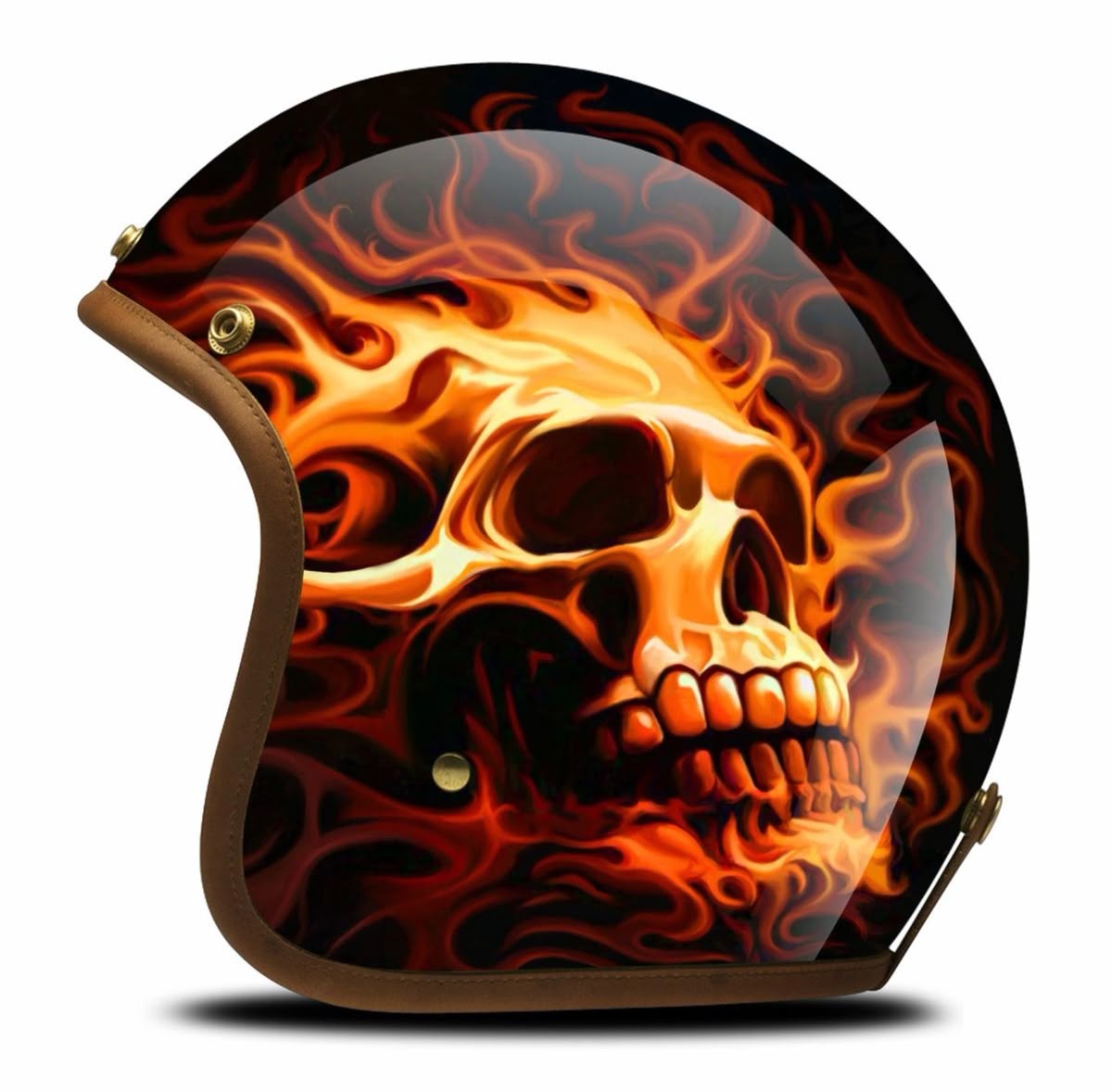 Inferno Skull Blaze High-Gloss Custom Painted Helmet
