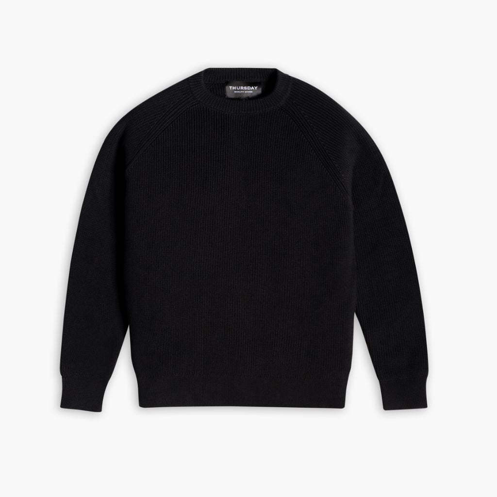 Ribbed Crewneck | Black