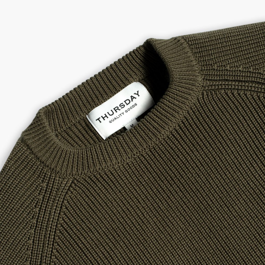 Ribbed Crewneck | Olive