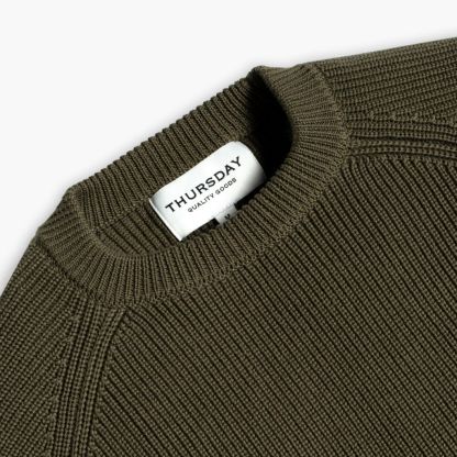 Ribbed Crewneck | Olive