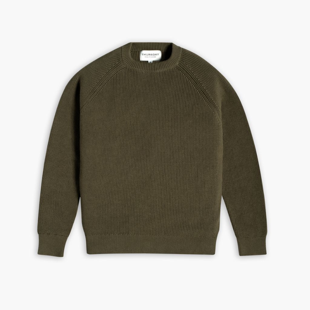 Ribbed Crewneck | Olive