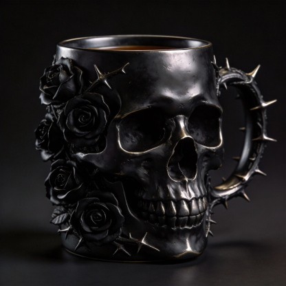 Dark Gothic Skull Mug – Statement Cup for Bold Style