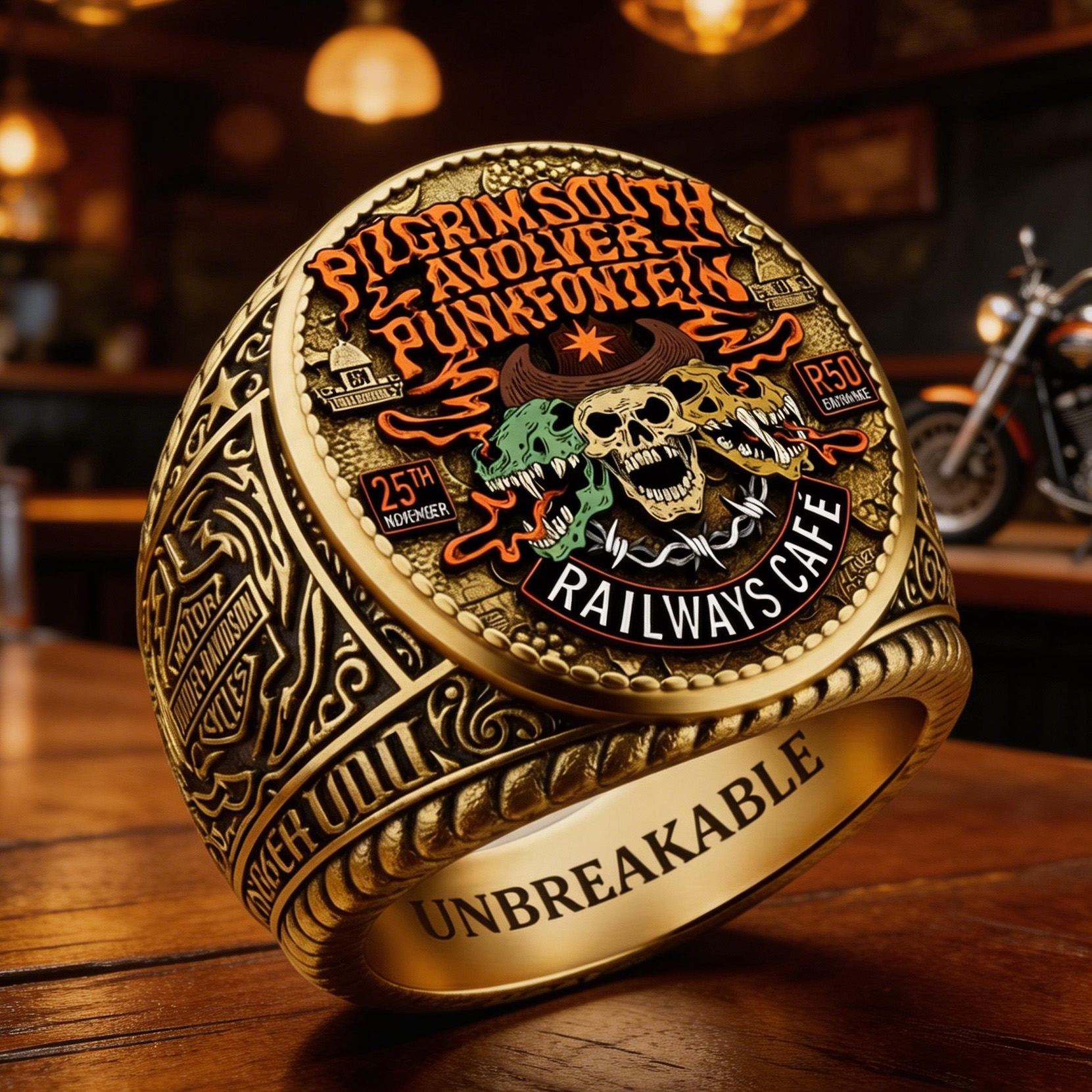 Classic American Motorcycle Style Vintage Biker Ring