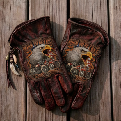 Vintage Style Pattern Motorcycle Riding Gloves