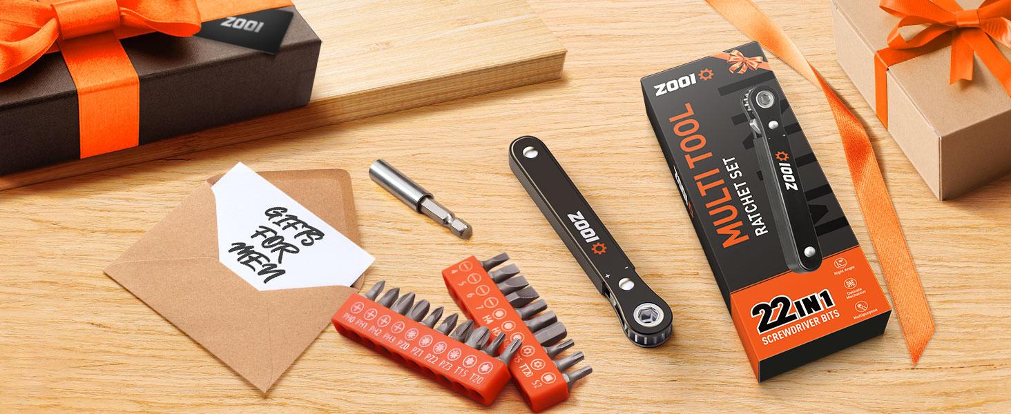 [1 Order=1 Free]Gifts for Men 22 in 1 Multifunction Screwdriver, 90 Degree Right Ratchet Screwdriver Set, Ratcheting Pocket Screwdriver Gifts for Men, Household Repair Tool Kit for Furniture, Father's Day& Birthday Gifts for Men Dad