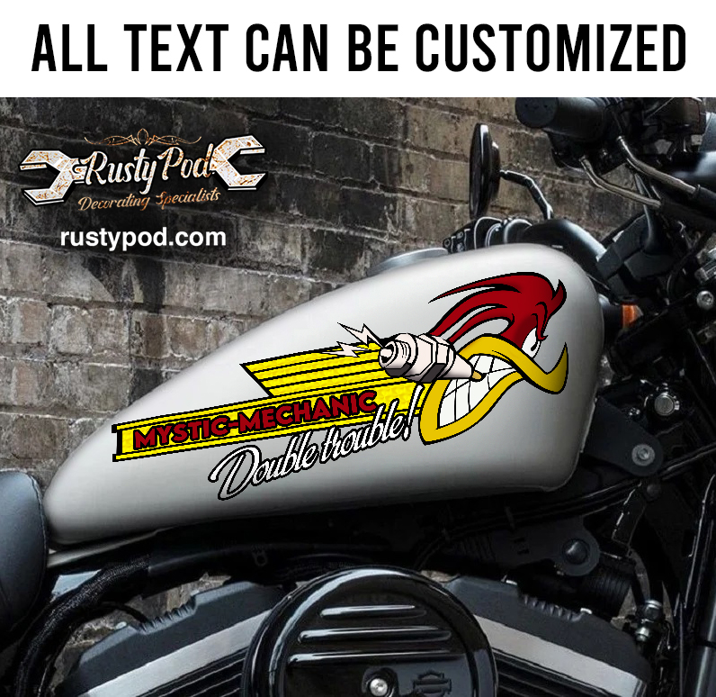 Personalized mr horsepower motorcycle fuel tank decal 