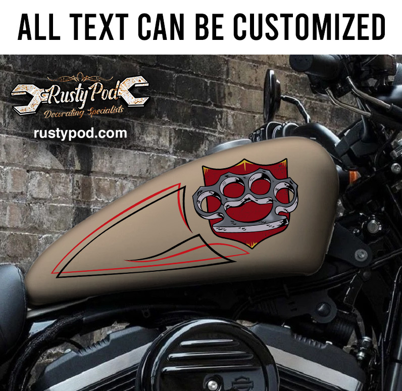 pinstriping knuckle motorcycle gas tank decal 