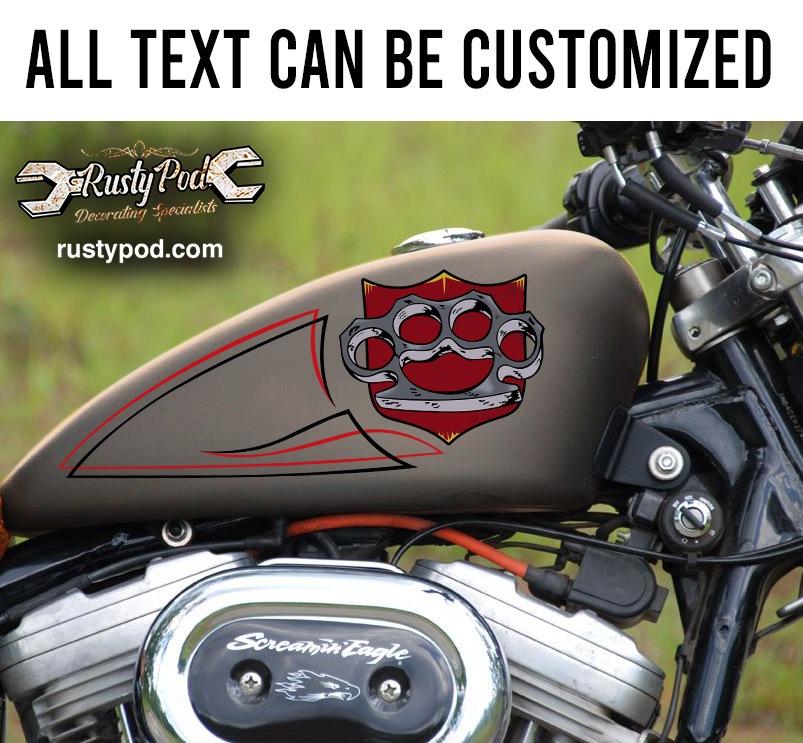 pinstriping knuckle motorcycle gas tank decal 