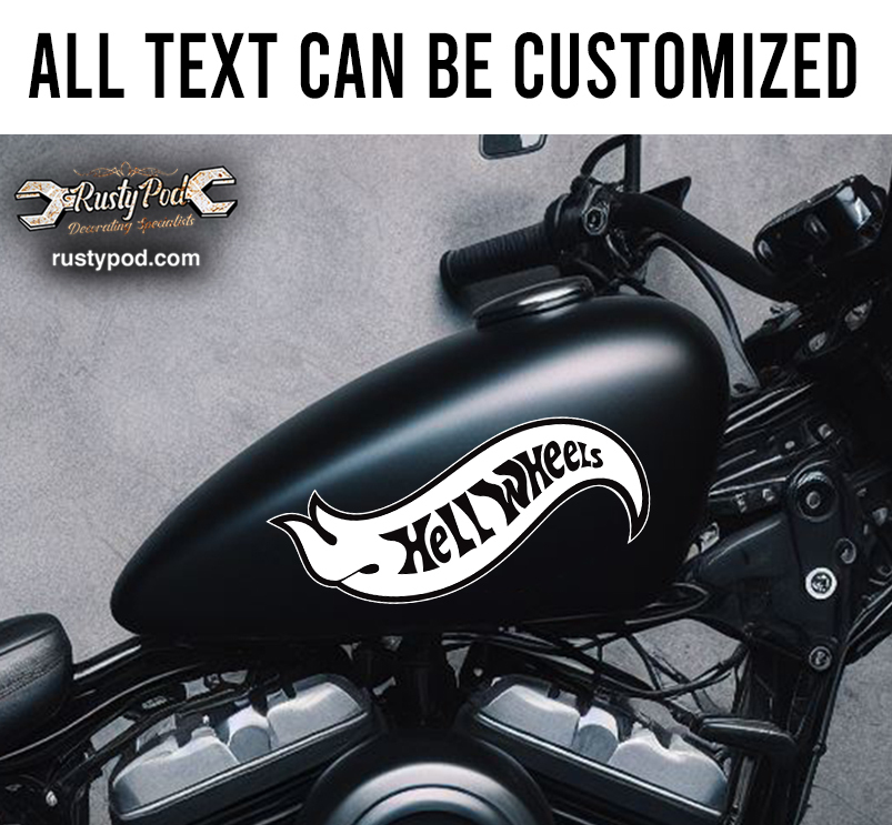 hellwheels motorcycle gas tank decal 