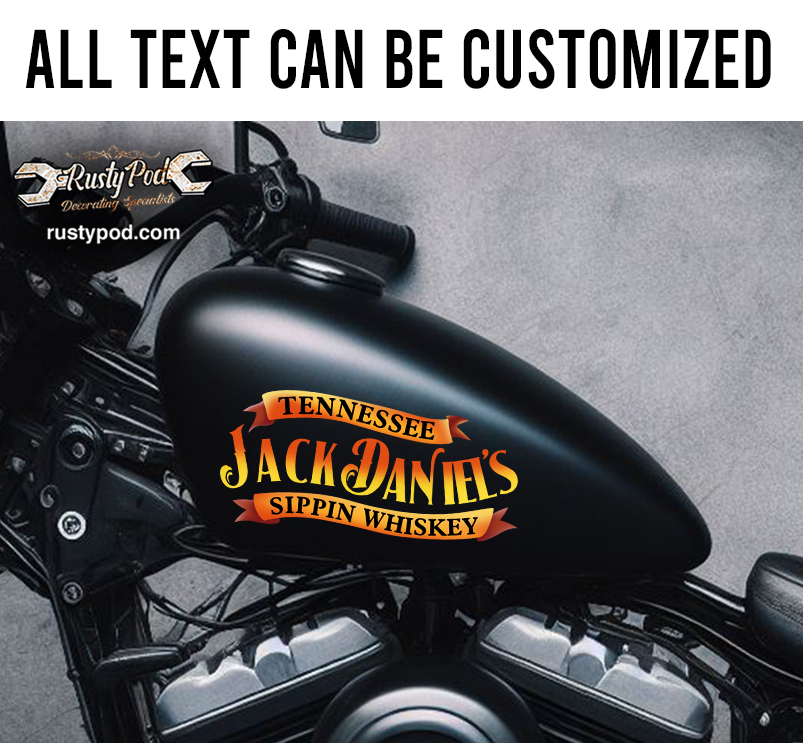 tenessee jack daniels sippin whiskey motorcycle gas tank decal 