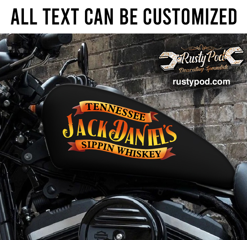 tenessee jack daniels sippin whiskey motorcycle gas tank decal 