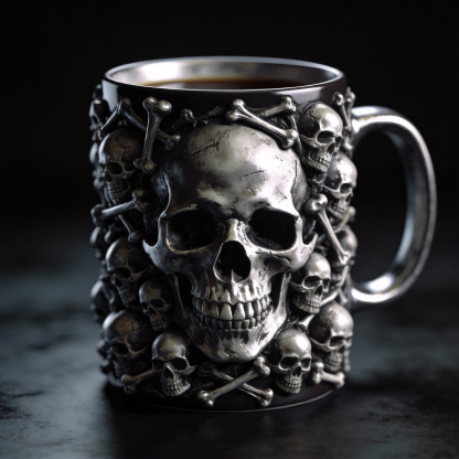 Dark Gothic Skull Mug – Statement Cup for Bold Style