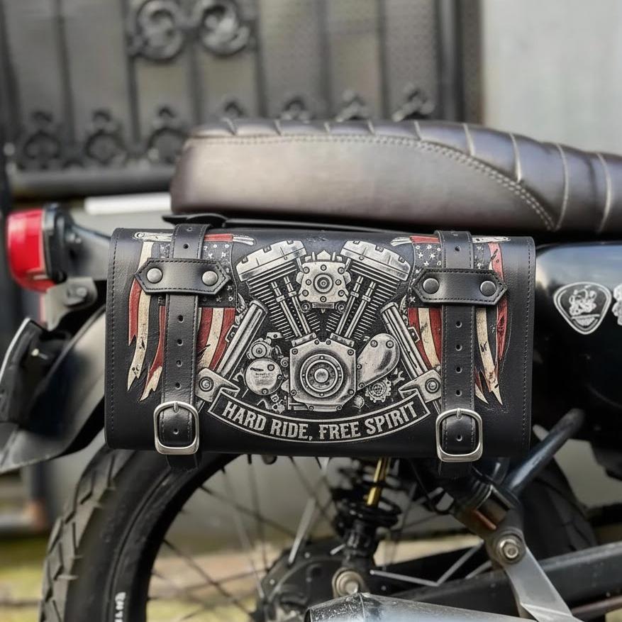 Vintage Distressed Motorcycle Saddlebag