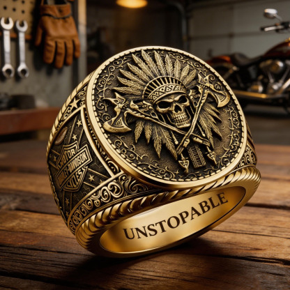 Classic American Motorcycle Style Vintage Biker Ring