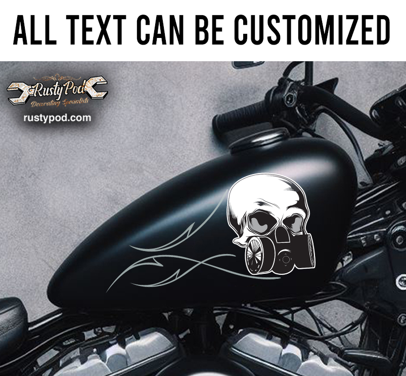 pinstriping motorcycle gas tank sticker hot rod skull sticker