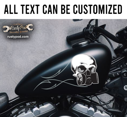 pinstriping motorcycle gas tank sticker hot rod skull sticker