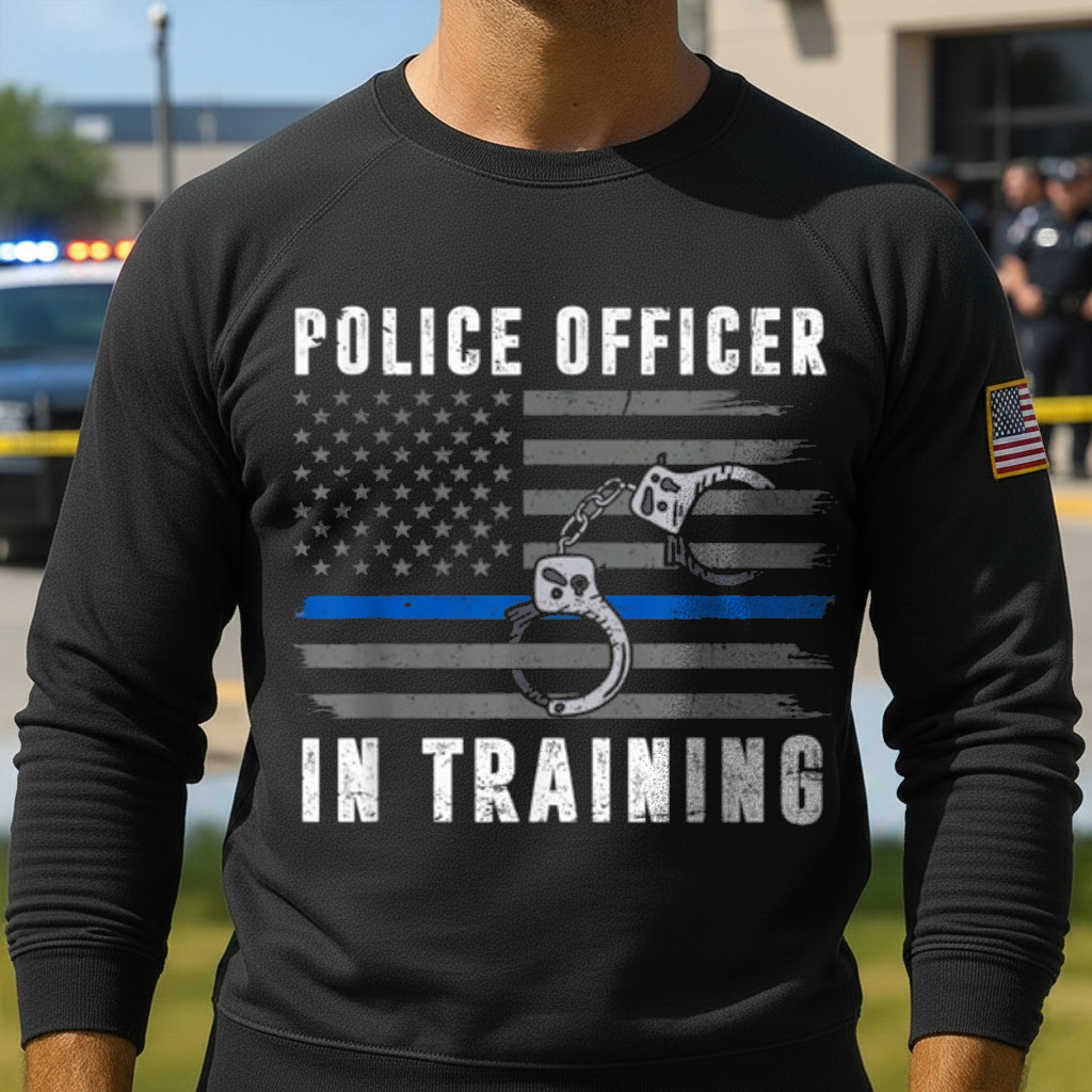 Police Offcer In TrainingThin Blue Line FlagAmerican