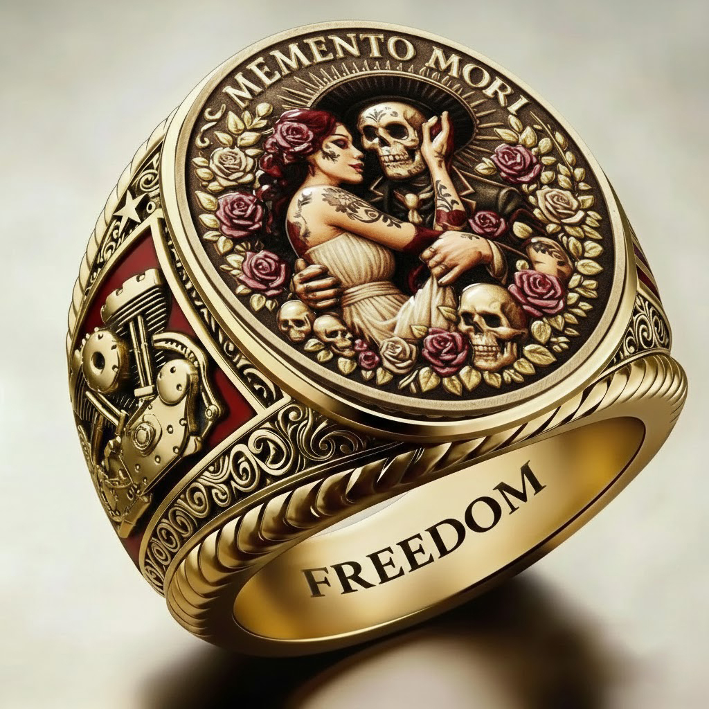 Steampunk Mechanical Gear Industrial Motorcycle Style Signet Ring