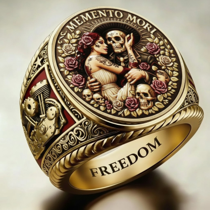 Steampunk Mechanical Gear Industrial Motorcycle Style Signet Ring