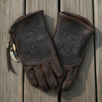Vintage Style Gothic Pattern Motorcycle Riding Gloves