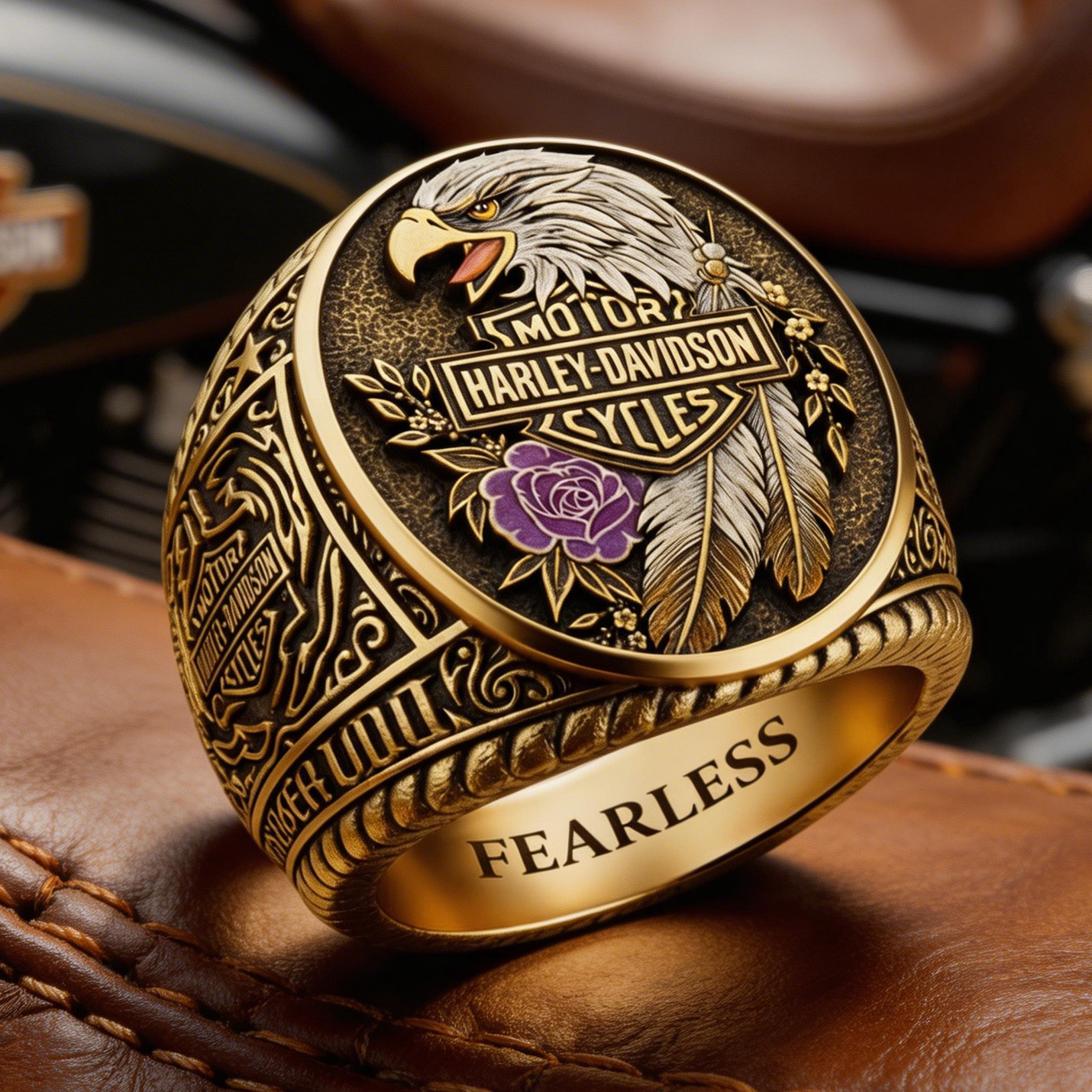 Classic American Motorcycle Style Vintage Biker Ring