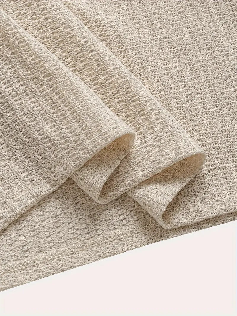Men's solid color pique knit polo shirt