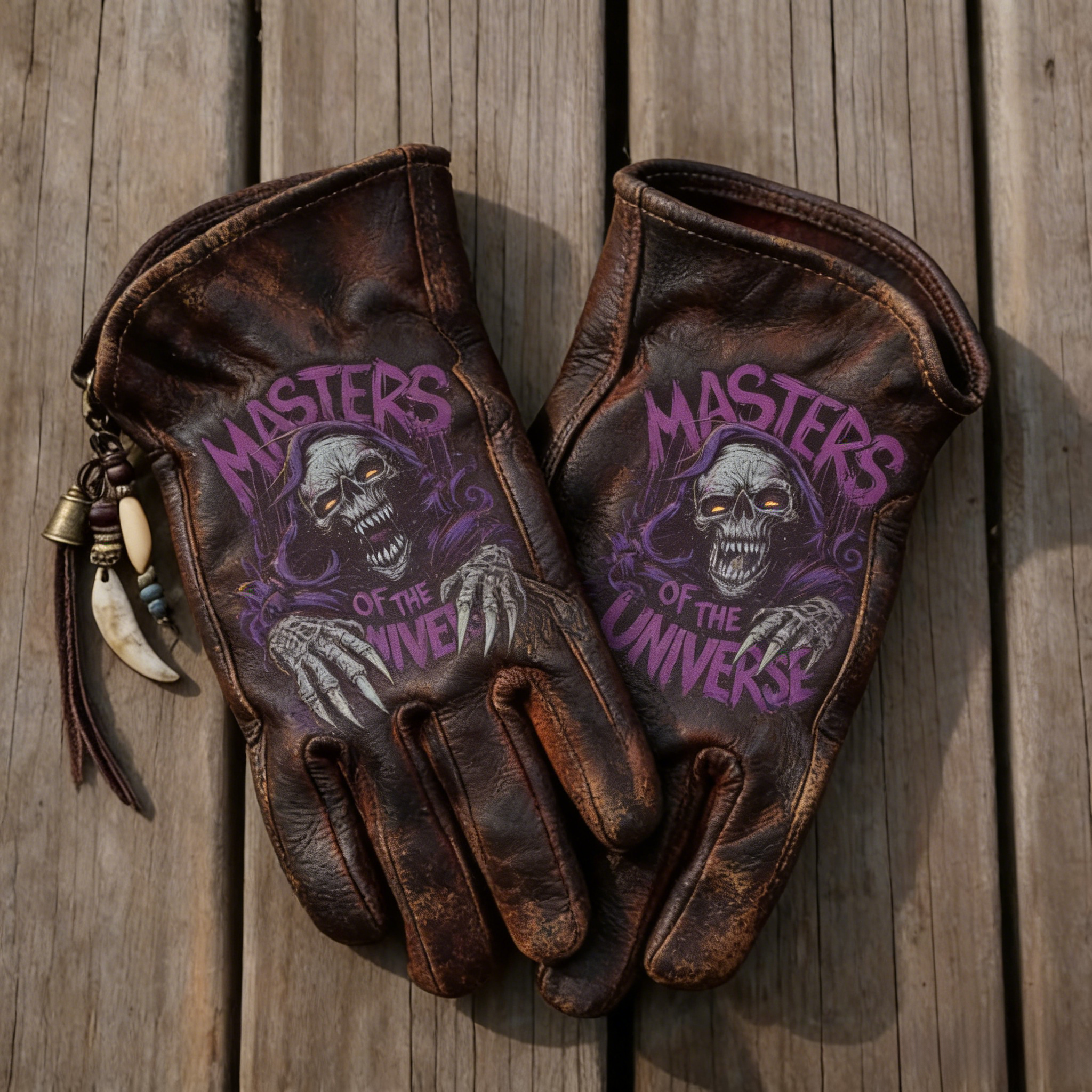 Vintage Style Pattern Motorcycle Riding Gloves