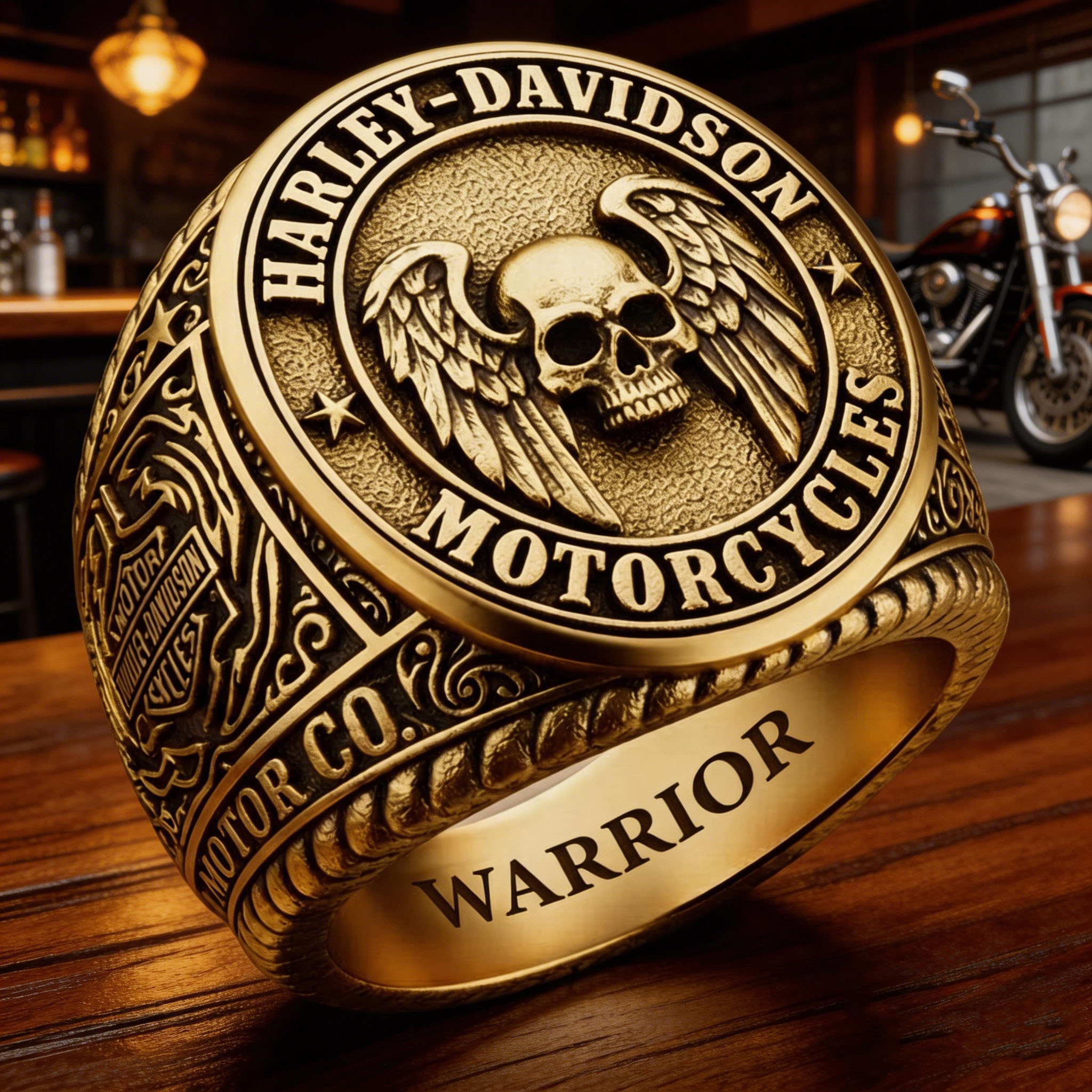 Classic American Motorcycle Style Vintage Biker Ring