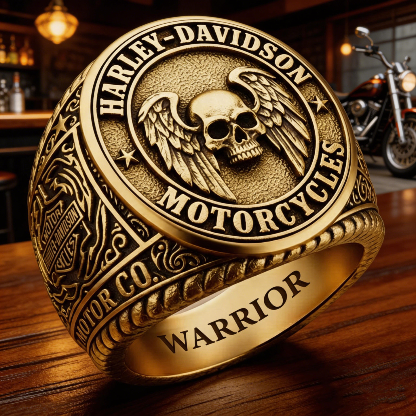 Classic American Motorcycle Style Vintage Biker Ring