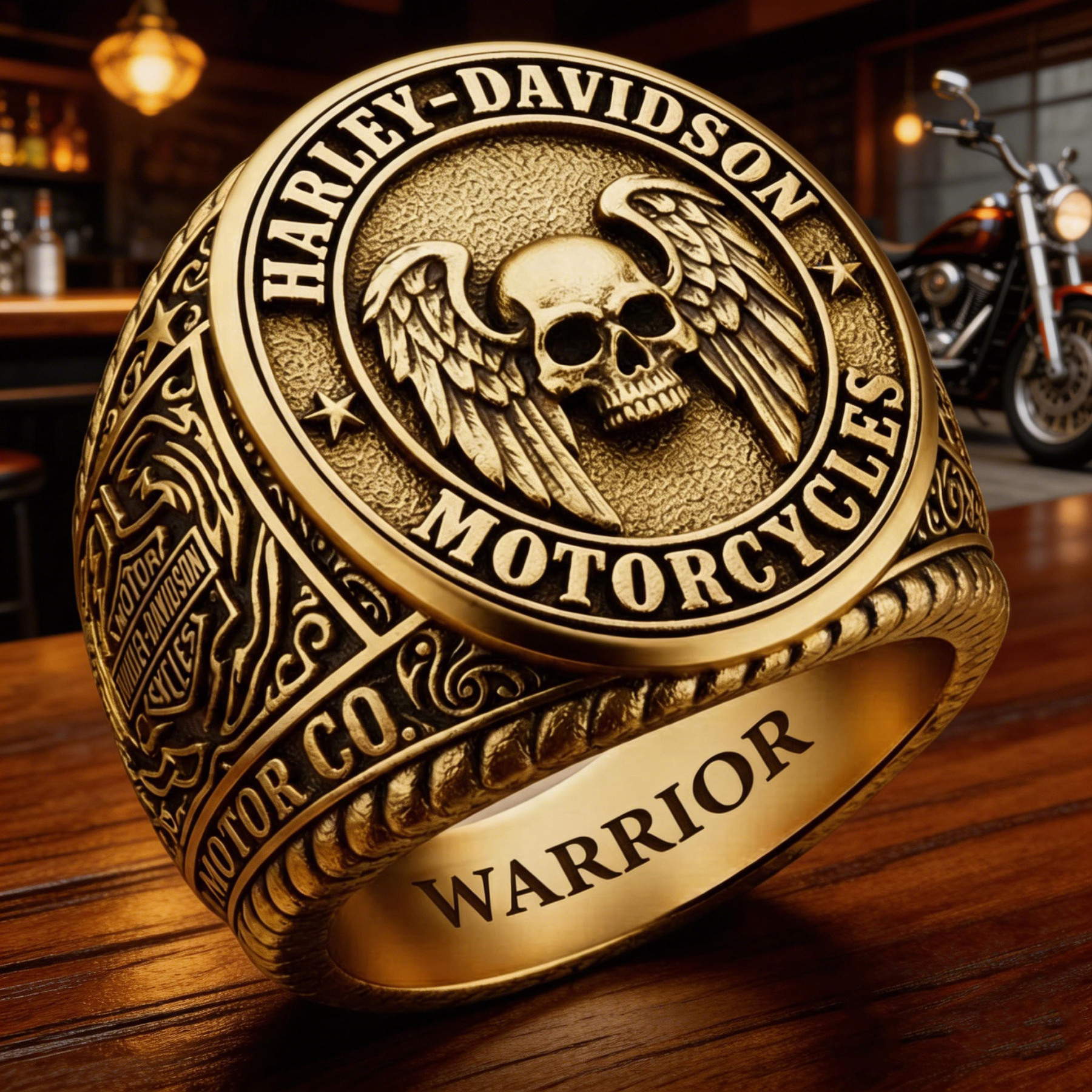 Classic American Motorcycle Style Vintage Biker Ring