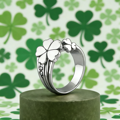 St. Patrick’s Day Lucky Ring – Custom Name & Date Band