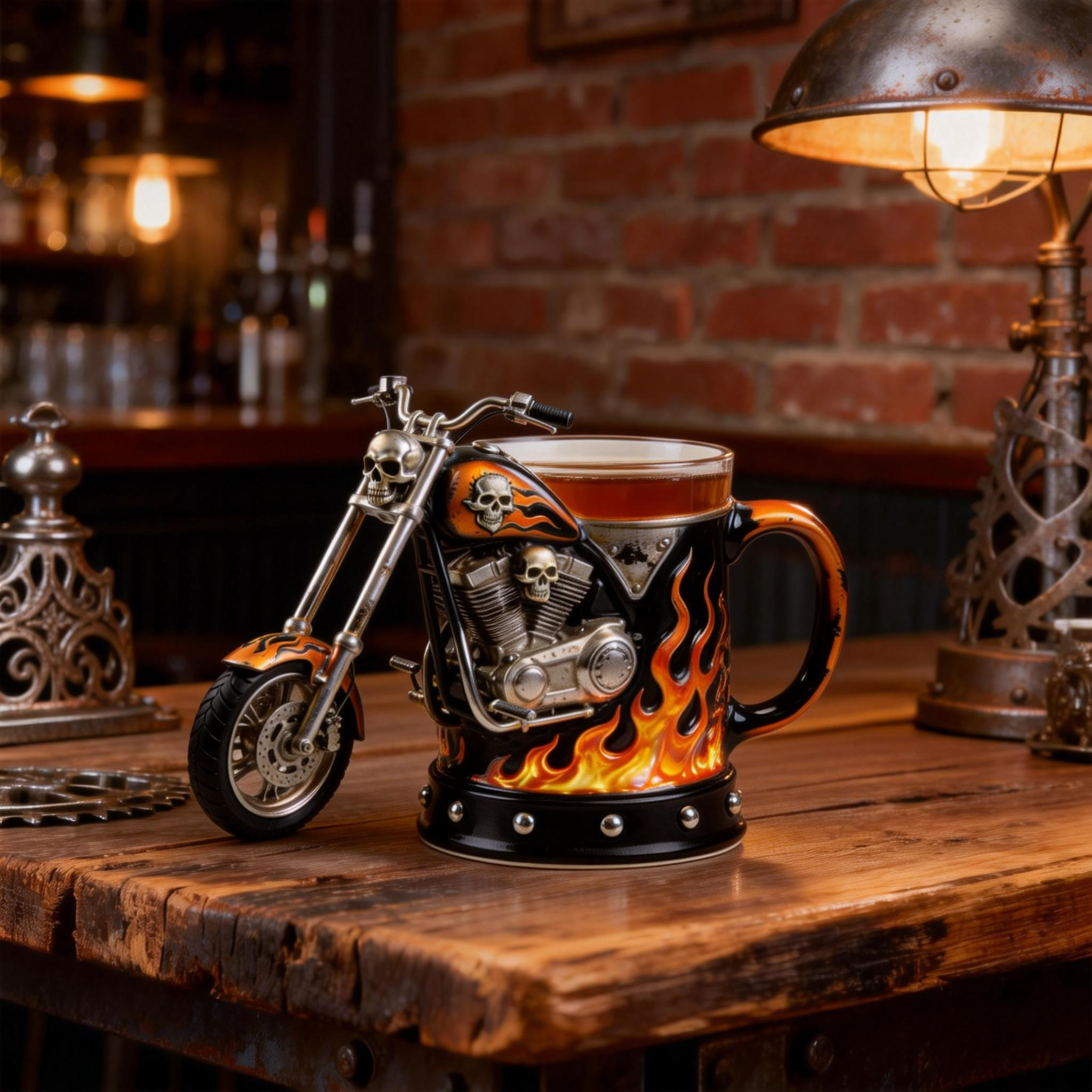 Retro 3D Cruiser Motorcycle  Coffee Mug