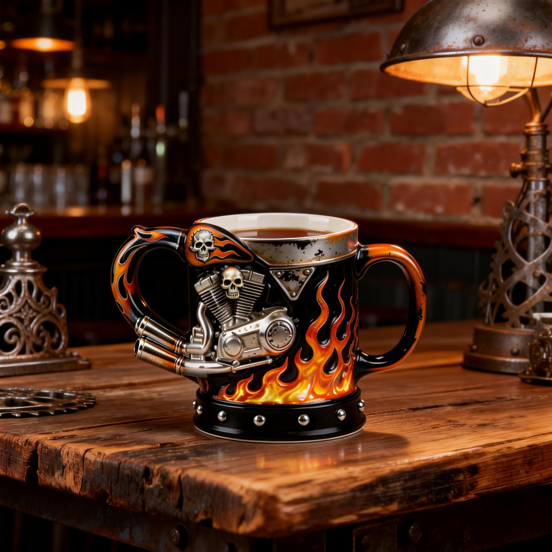 Retro 3D Cruiser Motorcycle  Coffee Mug