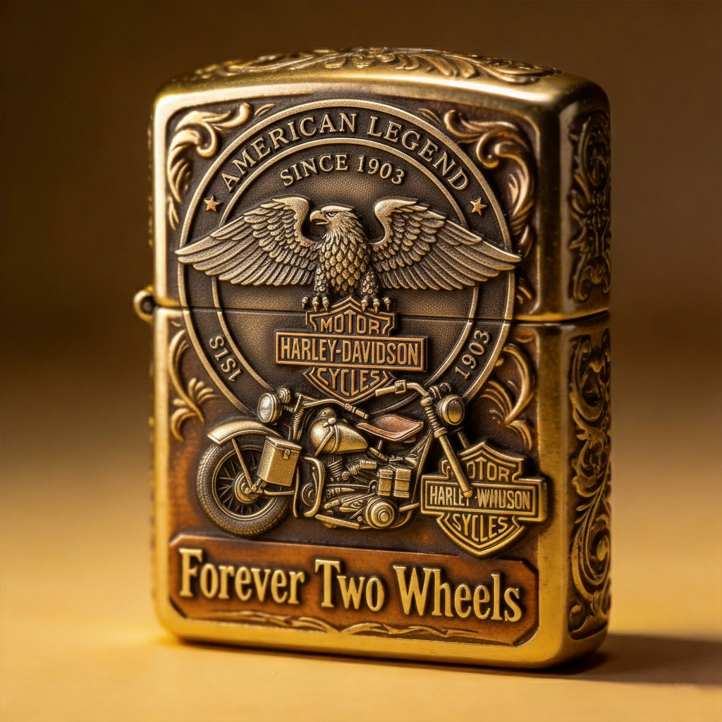 American Eagle Full Engraved Brass Lighter