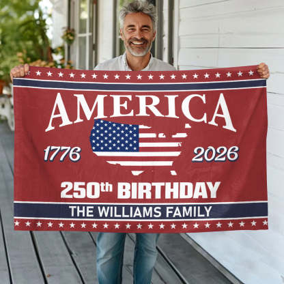 America 250 Birthday 1776-2026 Double-Sided Flag 