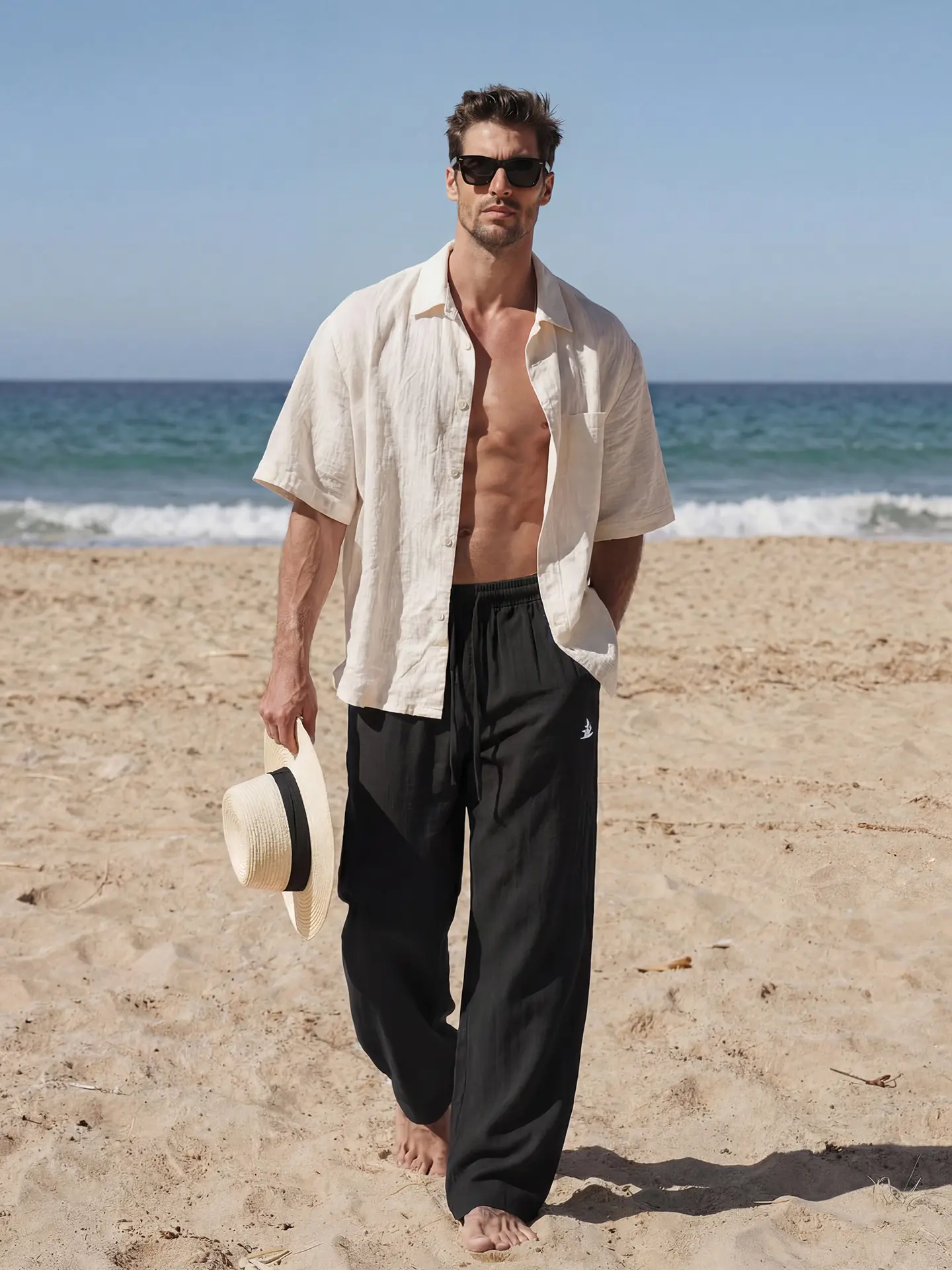 Silk-Touch Linen Trousers: Ultra-Soft Breathable Blend & Effortless Wide-Leg Silhouette for Escape-Ready Style 🌊