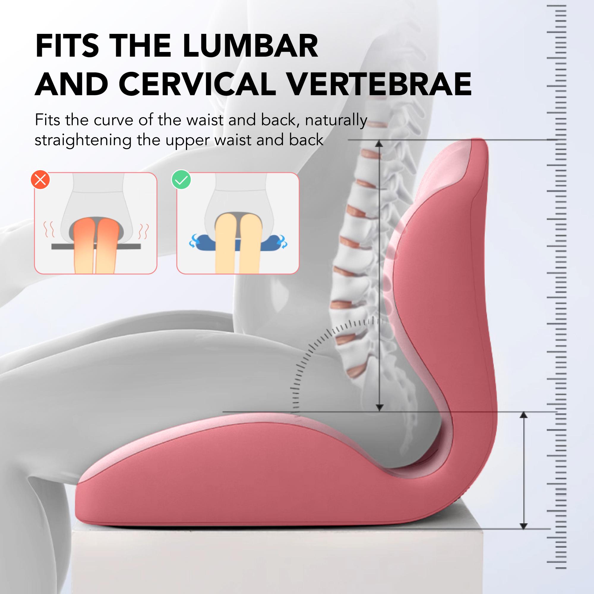 Ergonomic Memory Foam Seat Cushion with Lumbar & Back Support, Relieves Back Pain, Reduces Pressure, Ideal for Office Chairs, Stools, and Car Seats, Perfect Gift for Parents & Friends, The Most Thoughtful Gift