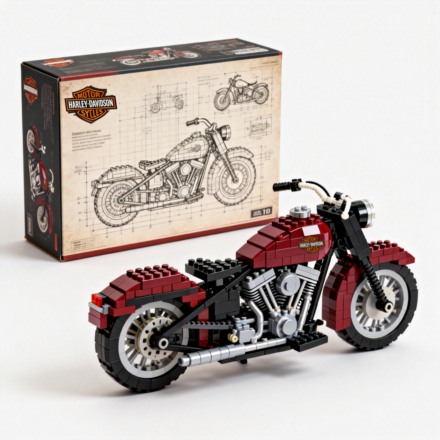 Adult Harley-Davidson motorcycle building blocks