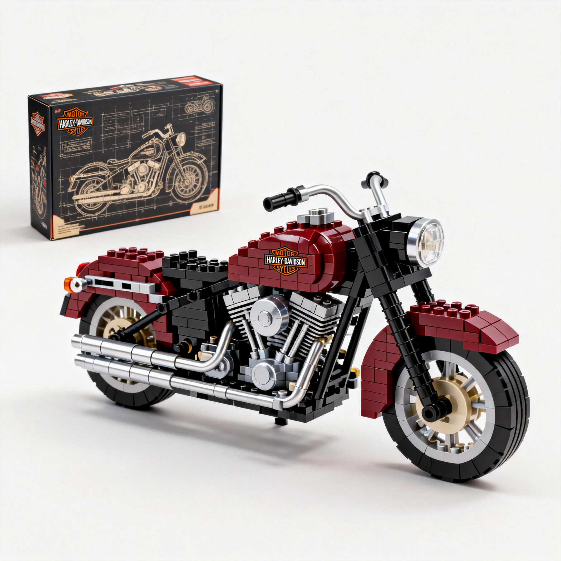 Adult Harley-Davidson motorcycle building blocks