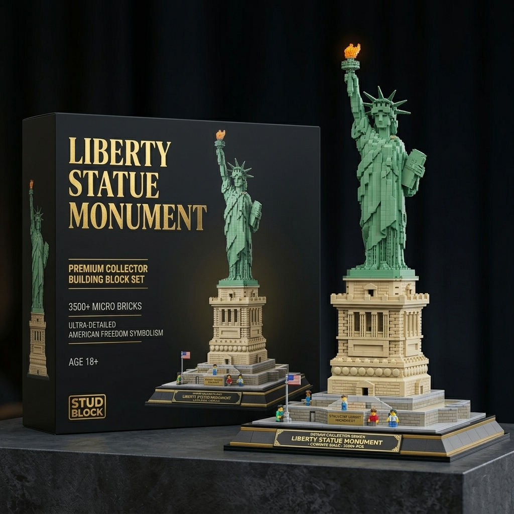 STUD BLOCK | Statue of Liberty Monument: Ultra-Detailed 3500+ Micro Bricks Set