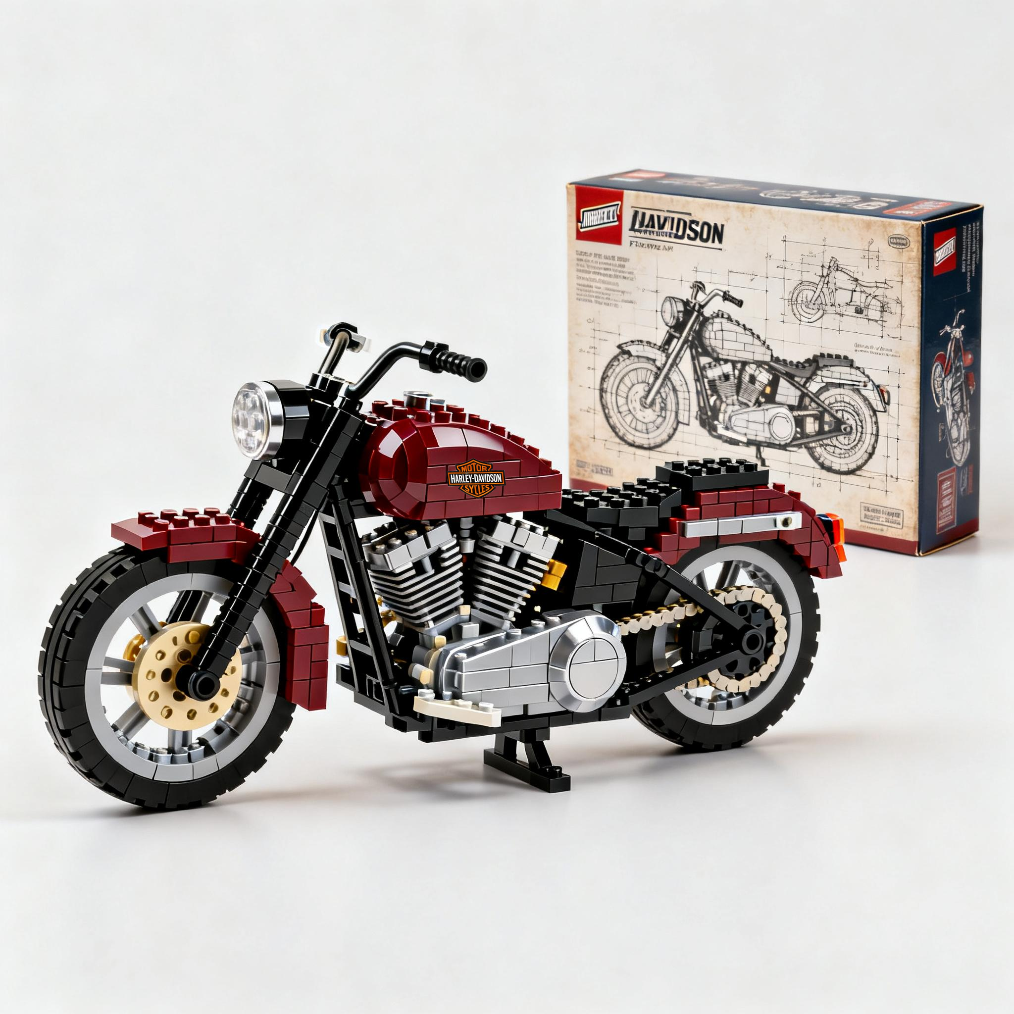 Adult Harley-Davidson motorcycle building blocks