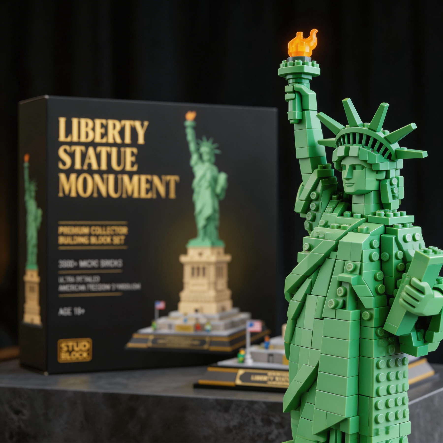 STUD BLOCK | Statue of Liberty Monument: Ultra-Detailed 3500+ Micro Bricks Set