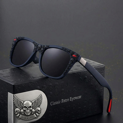 Vintage Biker Metal Frame Polarized Riding Sunglasses
